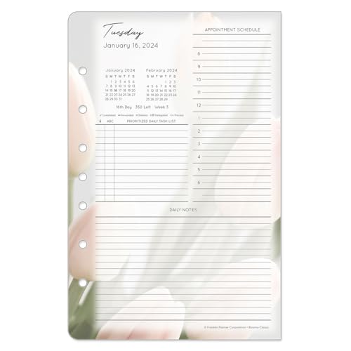 FranklinCovey - Blooms One Page Per Day Ring-Bound Planner (Classic, Jan 2024 - Dec 2024)