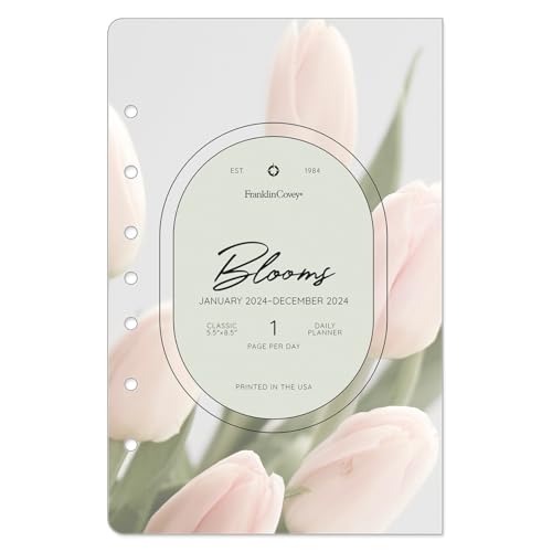 FranklinCovey - Blooms One Page Per Day Ring-Bound Planner (Classic, Jan 2024 - Dec 2024)