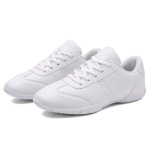 NIYAOSM Girls White Cheer Shoes Comfortable School Shoes for Girls Cheerleading Dancing Women Competition Training Sneakers Size 6