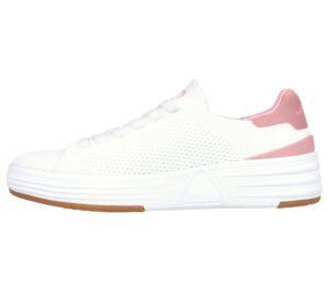 skechers women's alpha cup-corely sneaker, white/pink, 9.5