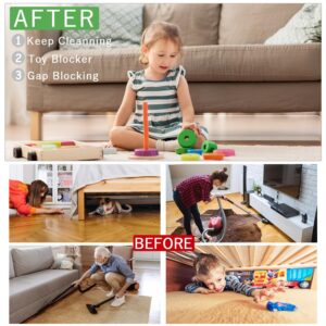 Under Couch Blocker,Toy Blockers for Furniture, Adjustable Gap Bumper Barrier with Strong Tape,Prevent Things Going Under Bed or Sofa (3.15" H x 15.75" L,Clear,8Pack)