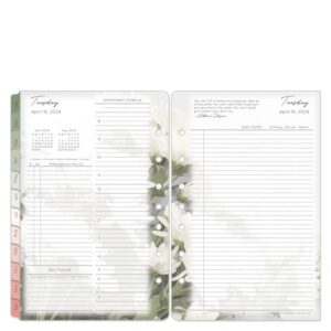 FranklinCovey - Blooms Two Page Per Day Ring-Bound Planner (Classic, Jan 2024 - Dec 2024)