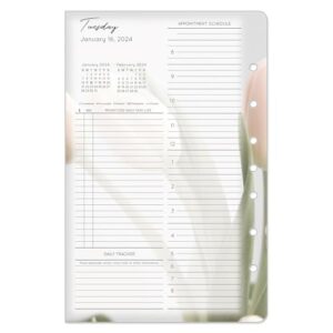 FranklinCovey - Blooms Two Page Per Day Ring-Bound Planner (Classic, Jan 2024 - Dec 2024)