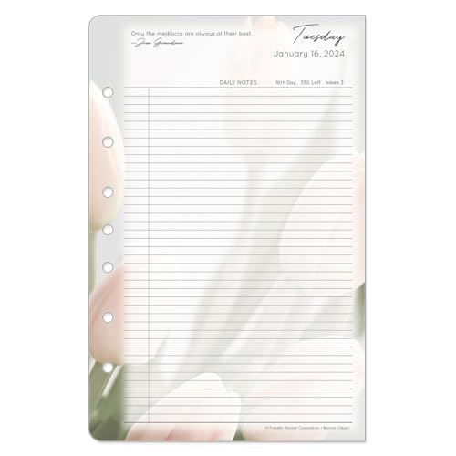 FranklinCovey - Blooms Two Page Per Day Ring-Bound Planner (Classic, Jan 2024 - Dec 2024)