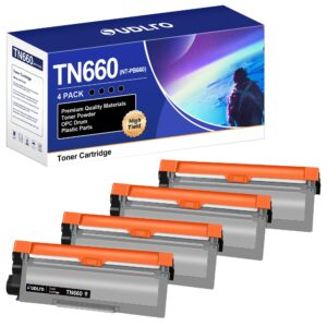 tn660 toner cartridge brother printer - replacement for brother tn660 tn-660 tn630 tn-630 to compatible with hl-l2300d hl-l2380dw hl-l2320d dcp-l2540dw hl-l2340dw hl-l2360dw (4 black, high yield)