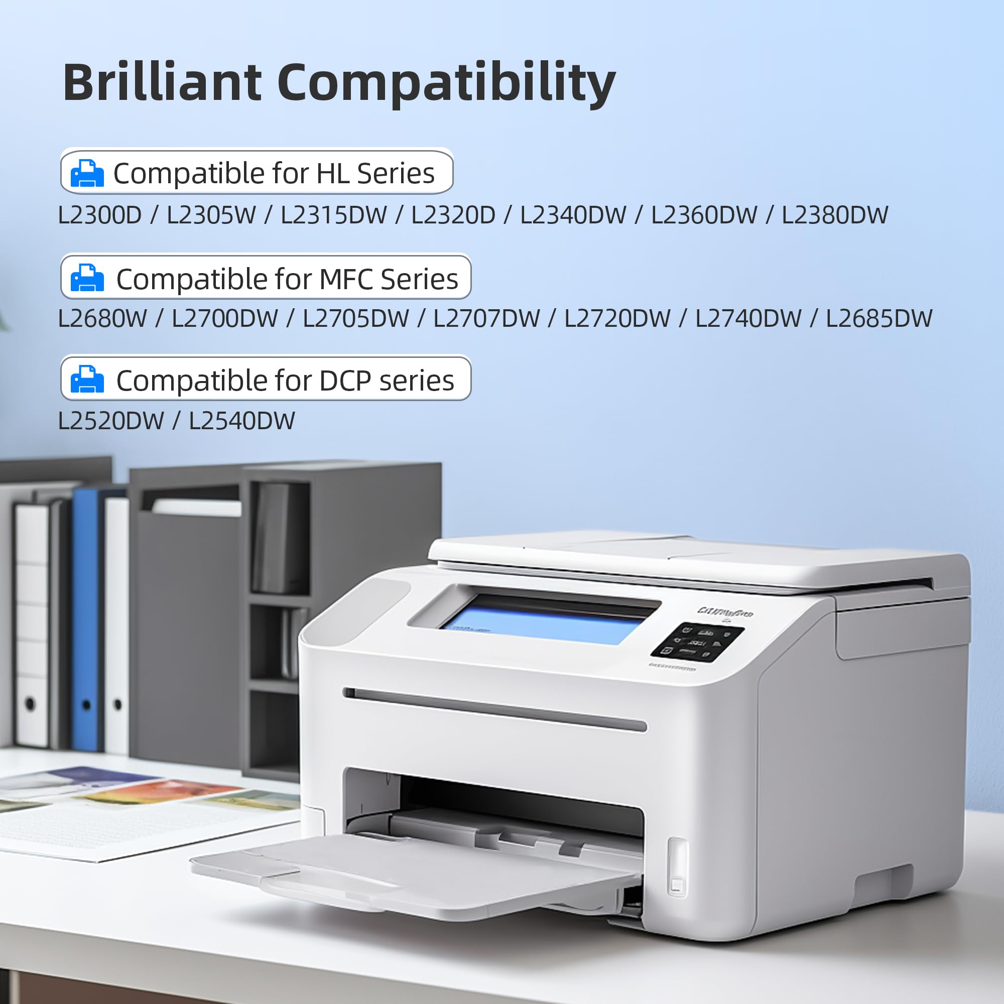 TN660 Toner Cartridge Brother Printer - Replacement for Brother TN660 TN-660 TN630 TN-630 to Compatible with HL-L2300D HL-L2380DW HL-L2320D DCP-L2540DW HL-L2340DW HL-L2360DW (4 Black, High Yield)