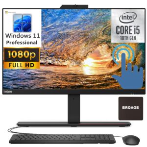 Lenovo ThinkCentre M90a AIO 23.8" Touchscreen FHD Business All-in-One Desktop Computer, Intel Hexa-Core i5-10400 (Beat i7-8700), 64GB RAM, 1TB PCIe SSD, DVDRW, WiFi 6, Windows 11 Pro, BROAG Mousepad