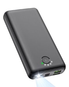 portable charger power bank 30000mah - usb c 22.5w fast charging external battery pack charging bank pd qc4.0 with flashlight 3 outputs & 2 inputs phone charger for iphone samsung galaxy ipad etc