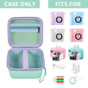 PAIYULE Kid Camera Case Compatible with Instant Camera for Kids Digital Video Cameras Storage Holder Bag for Girls Toddler Camera And Print Paper(Box Only) (Green)