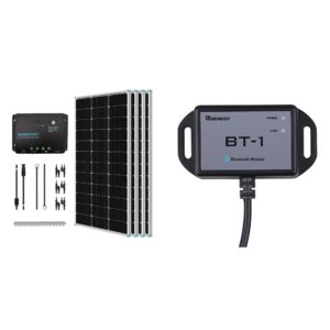 renogy 400 watt 12 volt solar panel starter kit with monocrystalline solar panels, 30a charge controller and bluetooth module