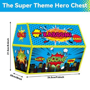 Super Theme Hero Treasure Chest Classroom Decorations Hero Theme Chest Teachers Toy Prizes Awards Classroom Rewards Chest Super Theme Hero Box for Classroom Teachers Kids Nursery Room School Decor