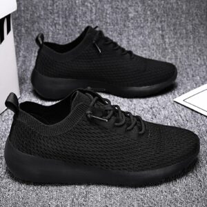 IWIHMIV Womens Lightweight Walking Shoes Casual Running Shoes for Women Breathable Comfortable Non Slip Tennis Shoes (Black, 8)