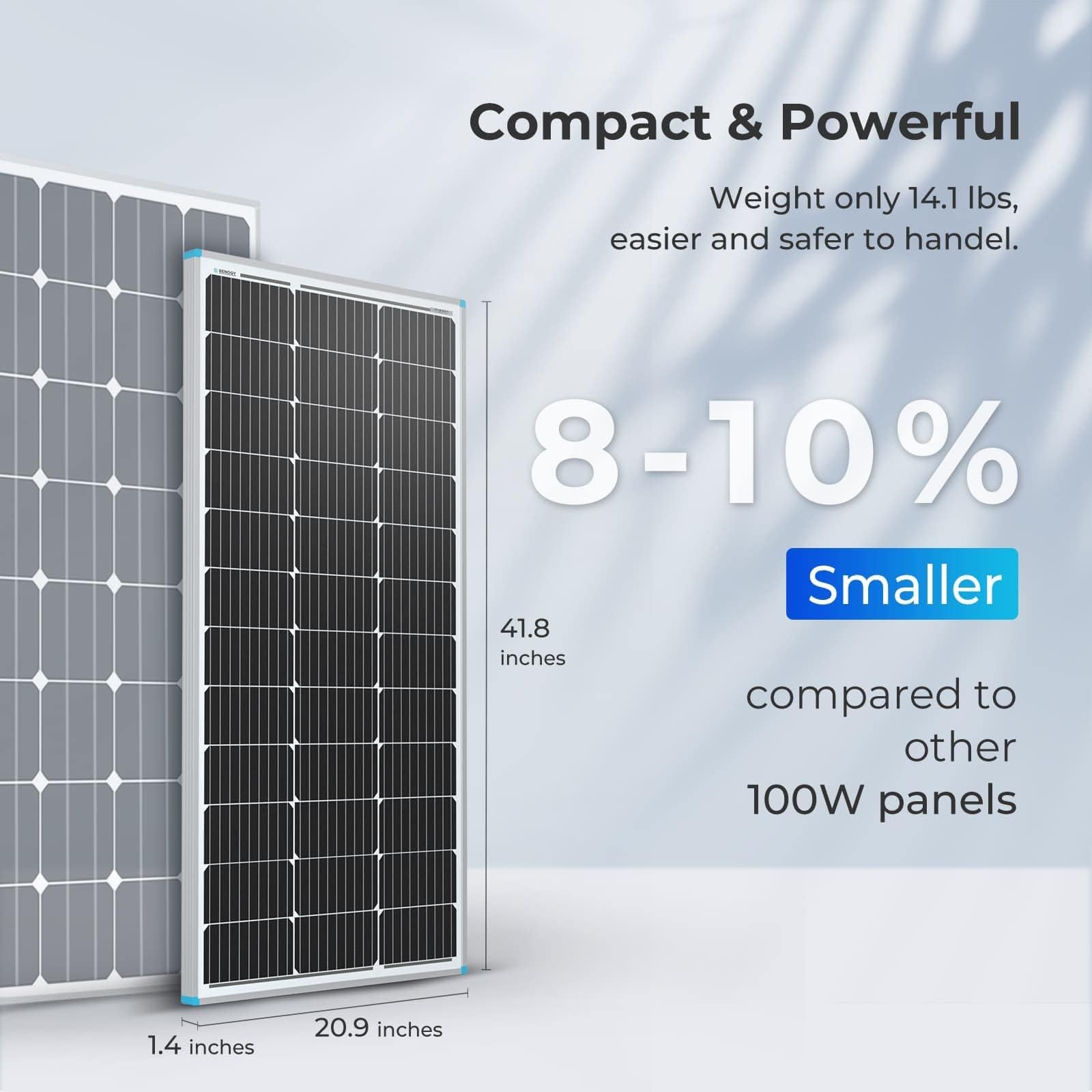 Renogy 40A 12V/24V Solar Charge Controller and 100W 12V Monocrystalline Solar Panel