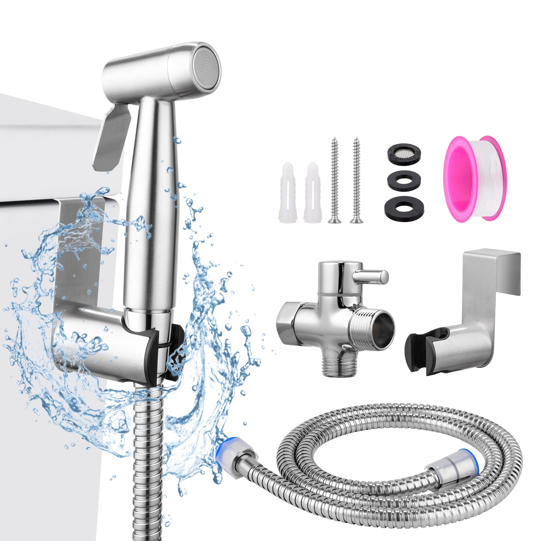 ZHQIAN Multifunctional Handheld Bidet Spray kit, Suitable for Women's Washing, Diaper Cleaning, Baby Washing, Pet Shower etc - Easy to Install