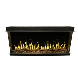 modern flames orion multi 52" multi-sided heliovision virtual electric fireplace - multi-color flames - remote, app and touch control - or52-multi