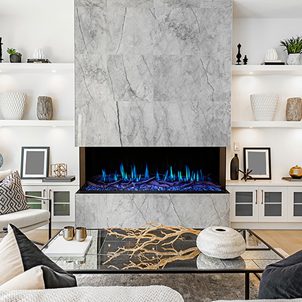 Modern Flames Orion Multi 52" Multi-Sided HELIOVISION Virtual Electric Fireplace - Multi-Color Flames - Remote, App and Touch Control - OR52-MULTI