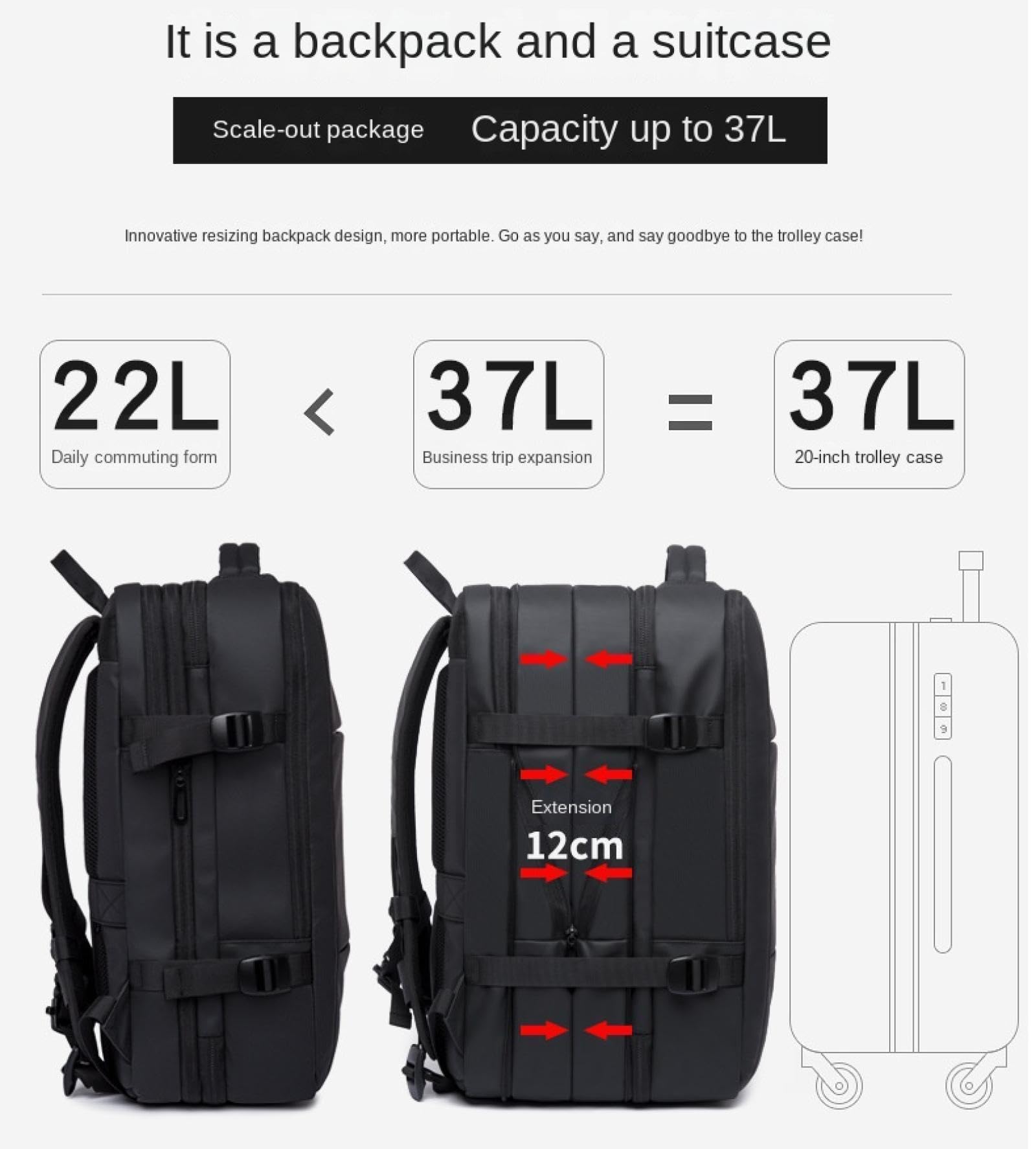 Travel Laptop Backpack, USB Charging Interface Travel Laptop Backpack, 35L Expandable Oversized Business Backpack, Universal Laptop Travel Backpack for Men and Women largesize grizzly