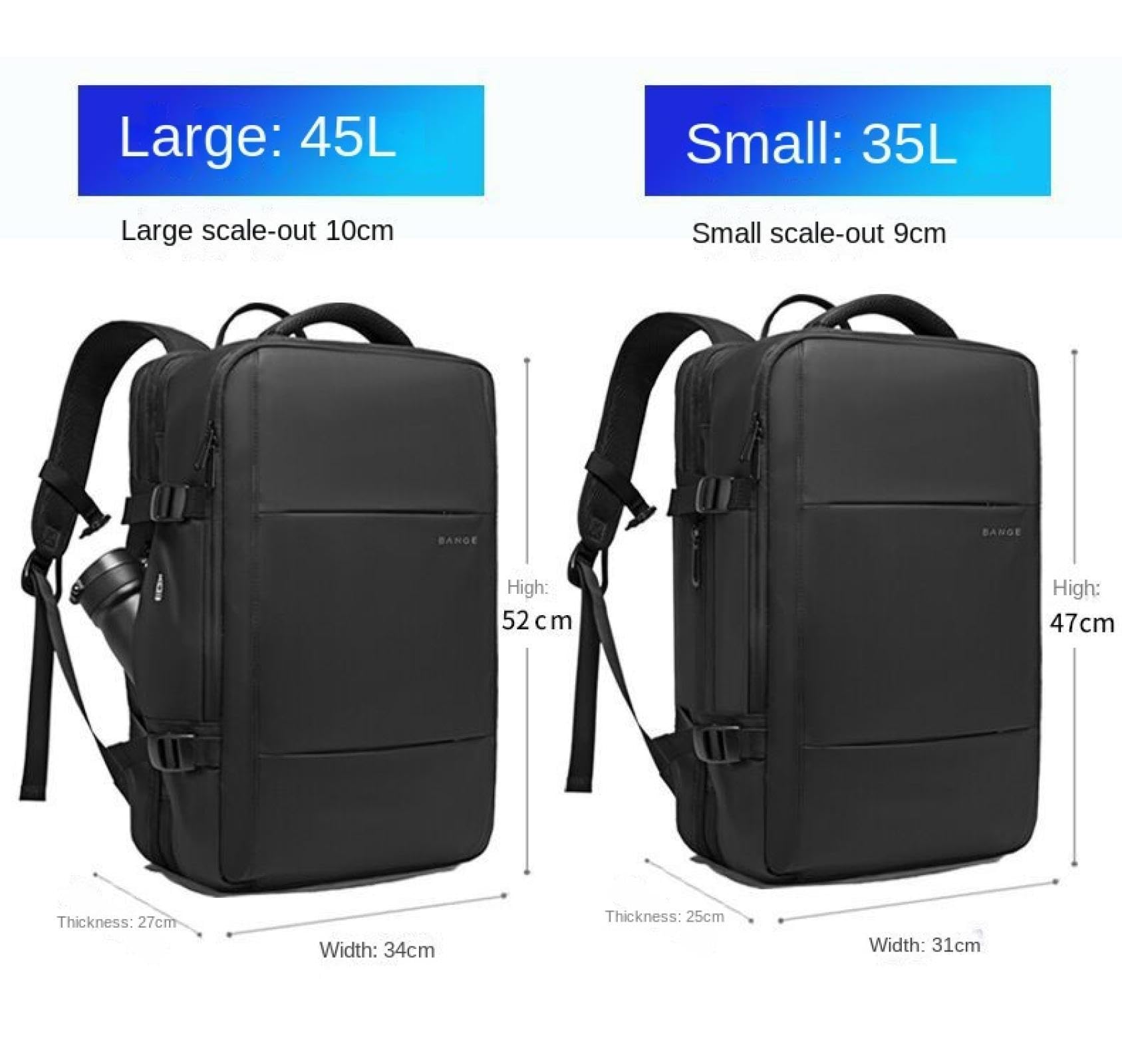 Travel Laptop Backpack, USB Charging Interface Travel Laptop Backpack, 35L Expandable Oversized Business Backpack, Universal Laptop Travel Backpack for Men and Women largesize grizzly