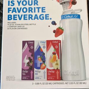 Cirkul 22oz Stainless Steel Water Bottle with 3 Flavor Cartridges