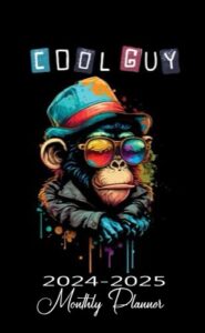 cool guy: 2 year, 24 months pocket size calendar january 2024-december 2025 for monkey lover