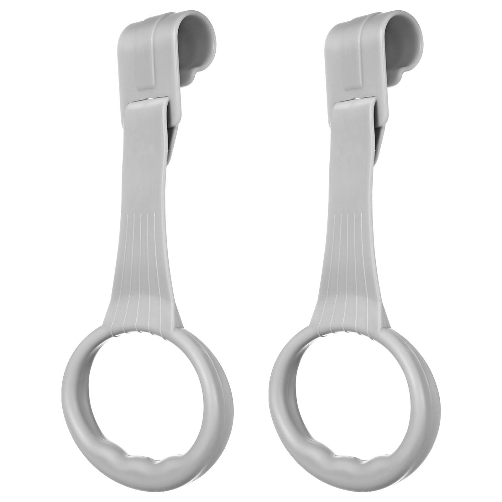 ibasenice Baby Pull up Rings, Baby Standing Walker Crib Tool Ring Pair of Universal Ring Baby playpen Crib Hook Baby Toy Bed Ring Help Baby Stand Ring Walking Training Tool Gray