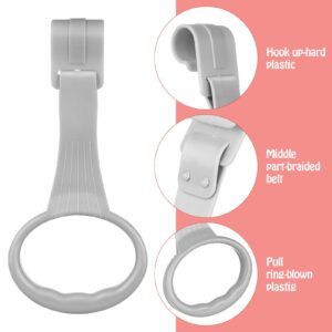 ibasenice Baby Pull up Rings, Baby Standing Walker Crib Tool Ring Pair of Universal Ring Baby playpen Crib Hook Baby Toy Bed Ring Help Baby Stand Ring Walking Training Tool Gray