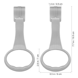 ibasenice Baby Pull up Rings, Baby Standing Walker Crib Tool Ring Pair of Universal Ring Baby playpen Crib Hook Baby Toy Bed Ring Help Baby Stand Ring Walking Training Tool Gray