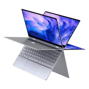 bmax laptop 13.3" touchscreen 2 in 1, 8gb ddr4 ram 256gb ssd, intel celeron n4120 quad core processor(up to 2.6ghz), fhd ips display, 2 type-c ports, laptop thin metal body