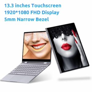 Bmax Laptop 13.3" Touchscreen 2 in 1, 8GB DDR4 RAM 256GB SSD, Intel Celeron N4120 Quad Core Processor(up to 2.6GHz), FHD IPS Display, 2 Type-C Ports, Laptop Thin Metal Body
