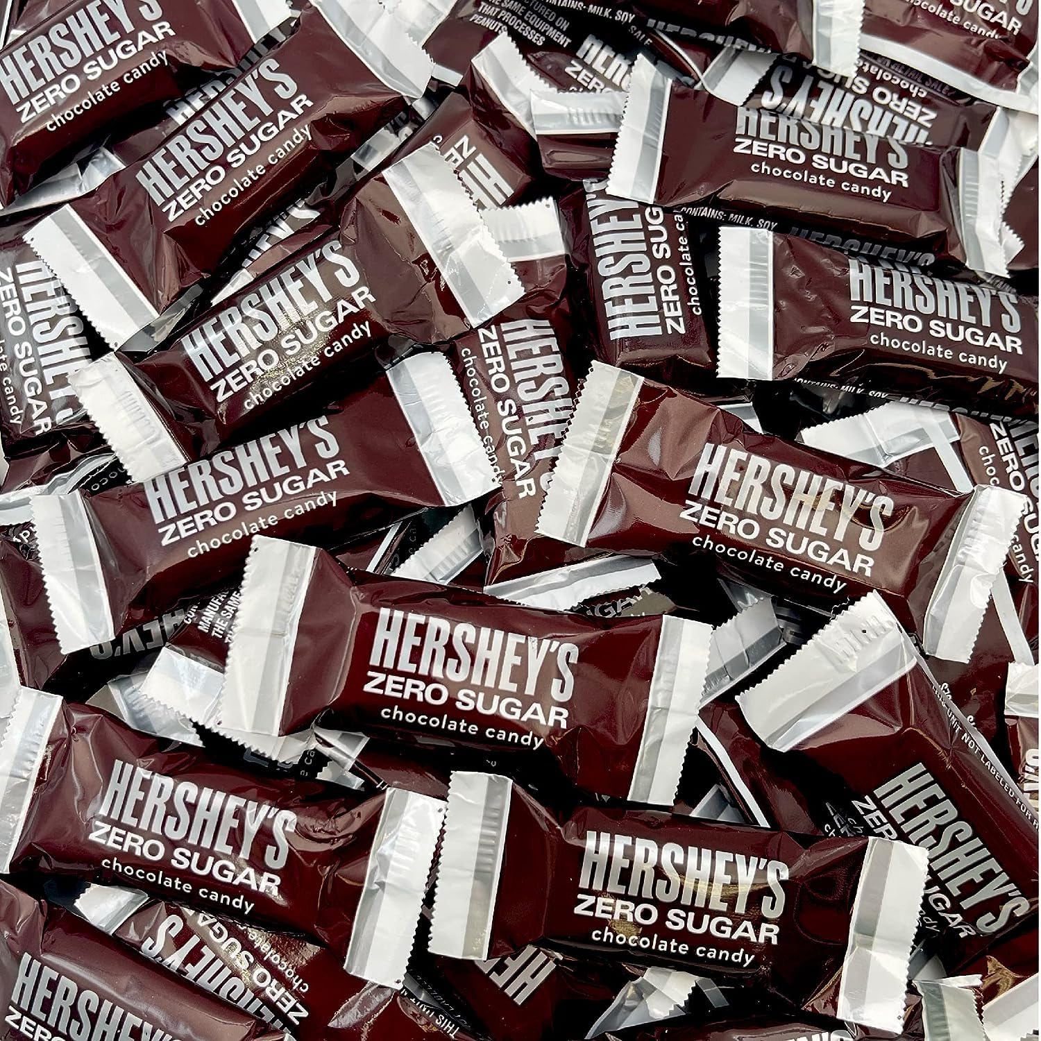 Hershey-bars Miniature MILK Zero Sugar Chocolate Candy, Aprox 37 Bars, Individually Wrapped Miniatures Bars in tundras bag