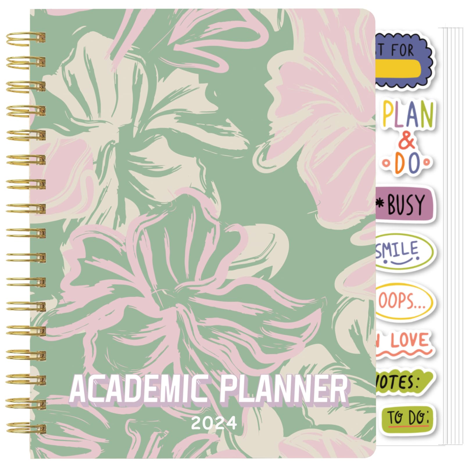 2024 Planner Academic Planner College School Planner 2024-2025 Academic Year, 17-Month Student Planner from AUG. 2023 to DEC. 2024, 8.5" X 6.3" Hardcover, Includes 8 Sheets of Stickers