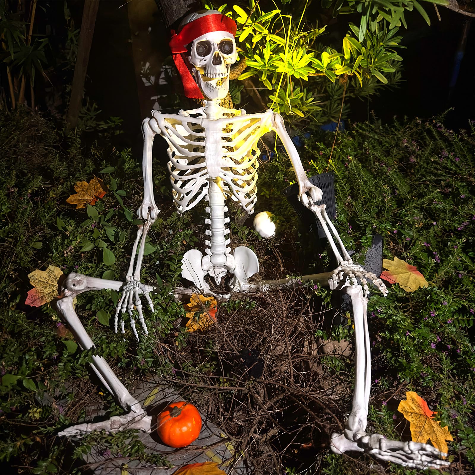 XMxoTxo 3FT Halloween Skeleton Decorations,Plastic Halloween Body Skeleton Prop for Halloween Decor Outdoor/Indoor