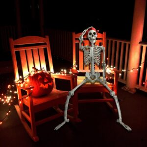 XMxoTxo 3FT Halloween Skeleton Decorations,Plastic Halloween Body Skeleton Prop for Halloween Decor Outdoor/Indoor