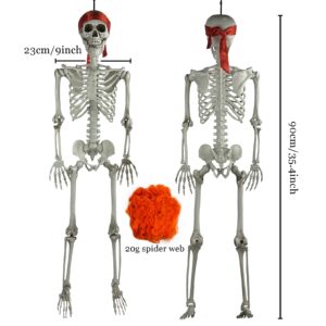 XMxoTxo 3FT Halloween Skeleton Decorations,Plastic Halloween Body Skeleton Prop for Halloween Decor Outdoor/Indoor