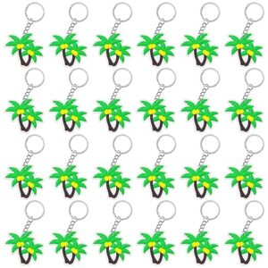 cicibear 24 pack coconut tree keychains party decoration for guests, hawaiian party, luau aloha baby shower, school party, summer beach kids birthday