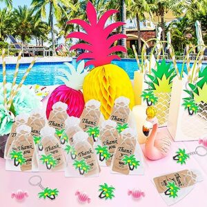 CiciBear 24 Pack Coconut Tree Keychains Party Decoration for Guests, Hawaiian Party, Luau Aloha Baby Shower, School Party, Summer Beach Kids Birthday