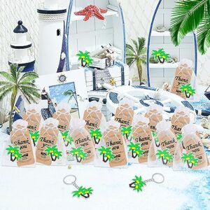 CiciBear 24 Pack Coconut Tree Keychains Party Decoration for Guests, Hawaiian Party, Luau Aloha Baby Shower, School Party, Summer Beach Kids Birthday