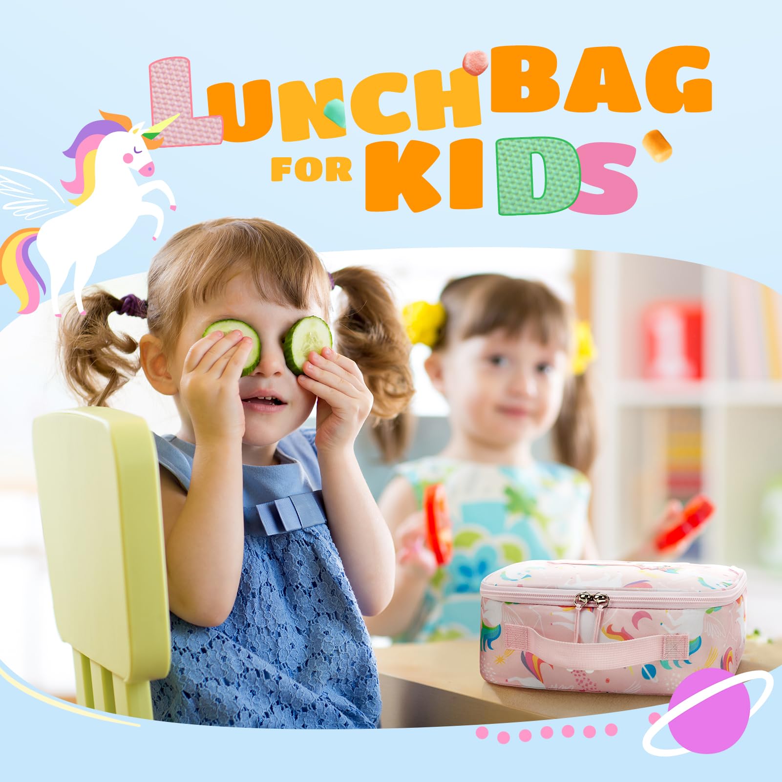 TOURIT Lunch Bag for kids Bundle with 4 Ice Packs