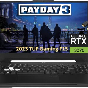 ASUS TUF Dash F15 Gaming Laptop (15.6" 144Hz, Intel 12th Gen i7-12650H, 64GB RAM, 2TB PCle SSD, Geforce RTX 3070 8GB (Beat RTX 4060)), Thunderbolt 4, Backlit KB, IST Cable, Win 11 Home - Black