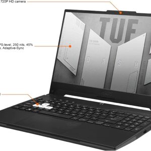 ASUS TUF Dash F15 Gaming Laptop (15.6" 144Hz, Intel 12th Gen i7-12650H, 64GB RAM, 2TB PCle SSD, Geforce RTX 3070 8GB (Beat RTX 4060)), Thunderbolt 4, Backlit KB, IST Cable, Win 11 Home - Black