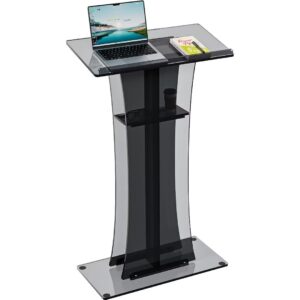 yitahome podium stand pulpits for churches stand 47 inches tall, for church, wedding, classroom, conference, lecterns & podiums portable with reading surface & storage shelf floor