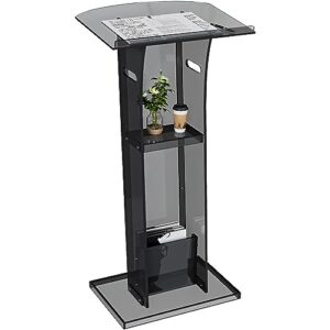 YITAHOME Portable Podium-47 Inches Tall Lectern with Handle for Church, Weddings, and Conferences with Reading Surface and Storage Shelf