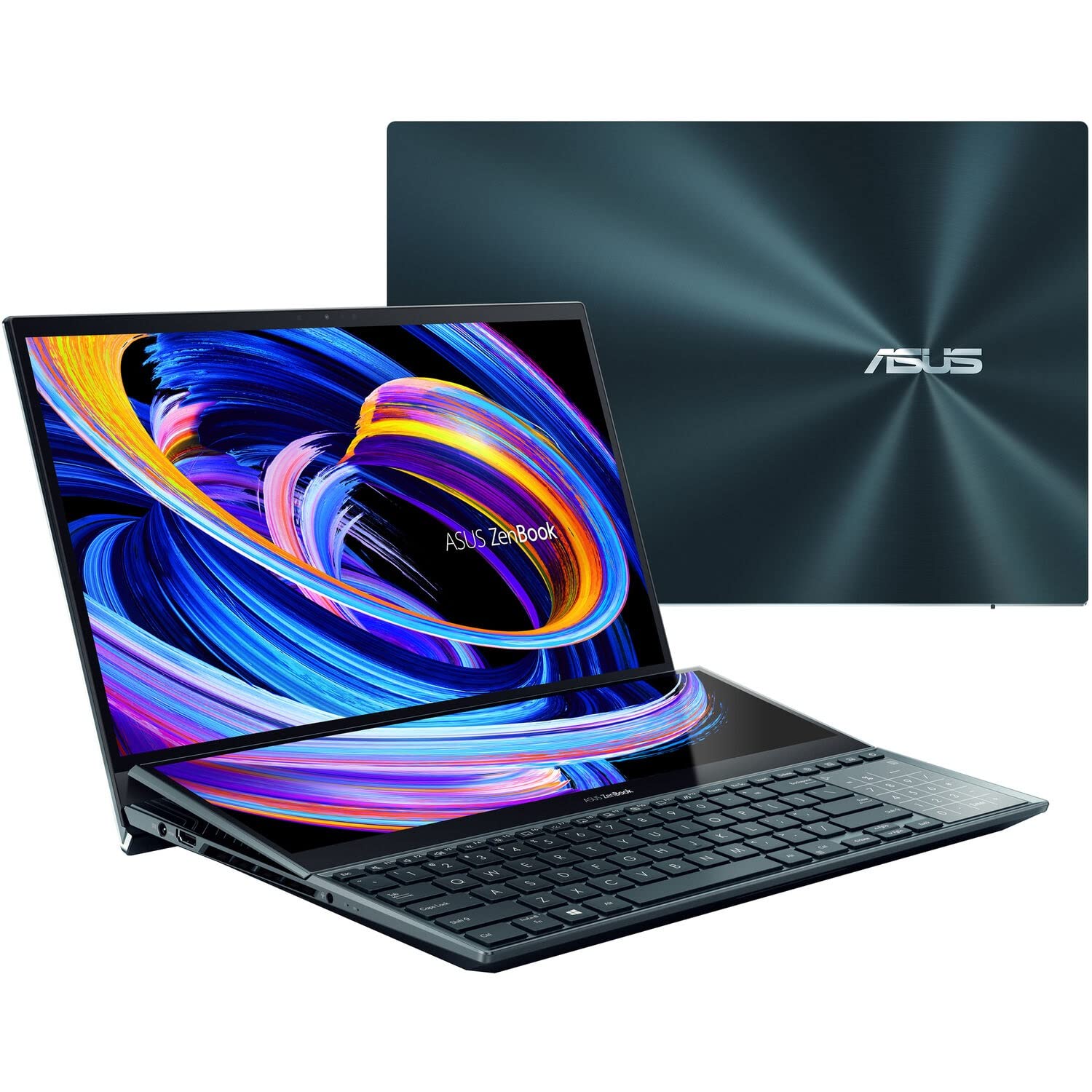 ASUS ZenBook Pro Duo 15 UX582 15.6" 4K OLED Touchscreen (Intel 14-Core i7-12700H, 16GB DDR5 RAM, 1TB SSD, GeForce RTX 3060 6GB) Business Laptop, ScreenPad Plus, Backlit, IST HDMI, Stylus, Win 11 Pro