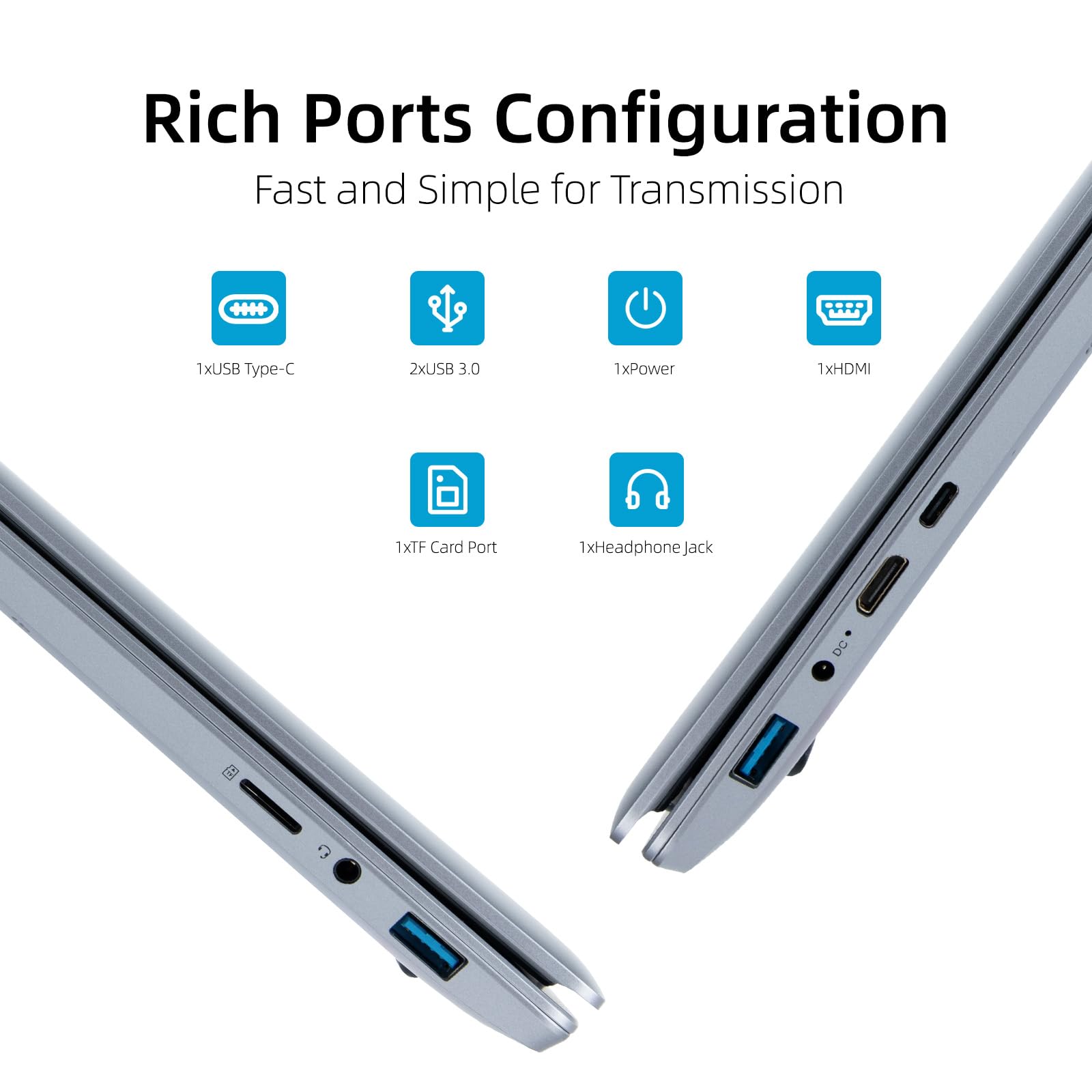 UGRIHACH 15.6" Laptop Computer, Intel Celeron N5095 Processors,12GB RAM, 512GB SSD, Full HD 1080P Display, USB 3.0, Bluetooth 4.2, Type-C, HDMI, 38000mWh Battery, Pre-Install Windows 11.