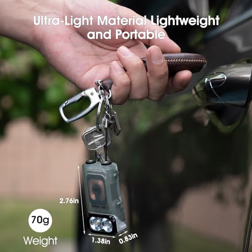 WUBEN X3 EDC Keychain Flashlight with Charging Base 180 Degree Rotating Head Mini Rechargeable Flashlight Ip65 Waterproof Magnet Pocket Flashlight 10 Mode Type-C Lanyard for Camping, Outdoor, Gift