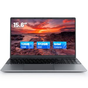 chicbuy laptop｜15.6" fhd laptop computer with intel celeron n5095 processors-up to 2.9 ghz｜12gb ddr4｜512gb ssd｜usb 3.0｜type-c｜2.4/5g dual wifi｜pre-installed windows 11 home｜numeric keypad