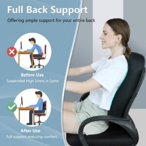 Aulase Extra Large and Soft Lumbar Support Pillow for Back Relax, 4" Thick Memory Foam for Pain Relief, Backrest with Adjustable Strap, Breathable Mesh Cover, for Desk Office Chair, 21"x16"