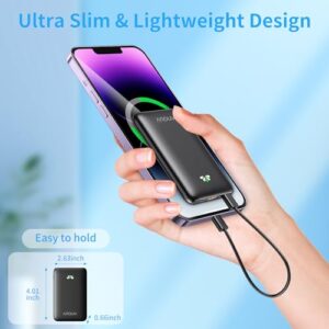 ANOUV Portable Charger - Mini Power Bank 10000mAh, PD 22.5W Fast Charging Small External Battery Pack with PD 3.0 & QC 3.0, USB-C Ultra Slim Portable Phone Charger Competible with iPhone, Sumsang,etc