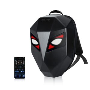 crelander led motorcycle backpack programmable helmet bag dynamic laptop backpack shoulder bag (big one)