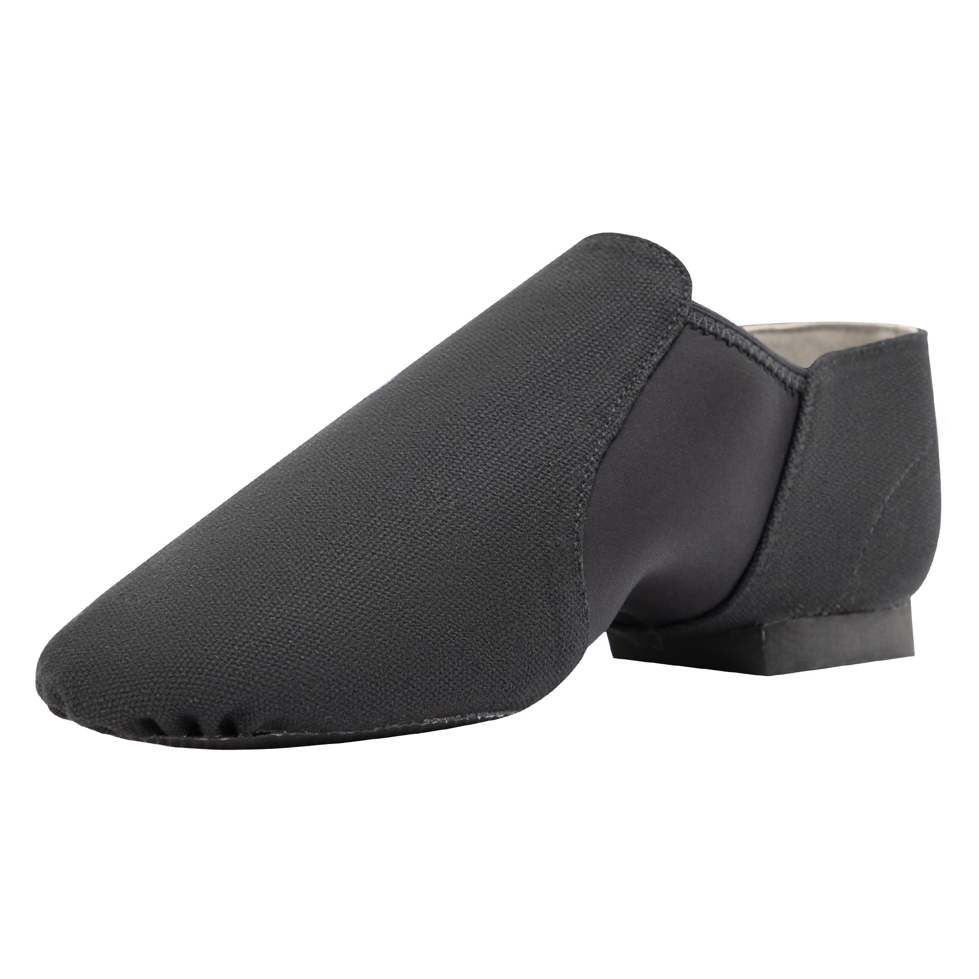 Linodes Unisex 09 Canvas Upper Slip-on Jazz Shoe for Women and Men's Dance Shoes-Black 8M